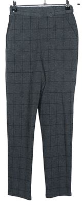 Dámské šedo-černé kostkované kalhoty Primark vel. 32
