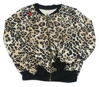 Béžová lehká bunda s leopardím vzorem 