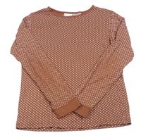 Hnědé puntíkaté triko H&M