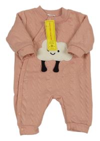 Nové - Světlerůžová tepláková kombinéza s mráčkem 