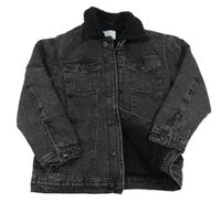 Černo-bílá melírovaná riflová zateplená bunda PRIMARK