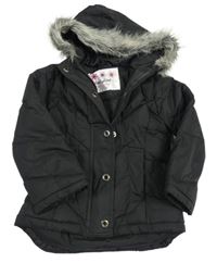 Černá šusťáková zimní bunda s kapucí Ladybird