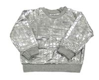 Stříbrná kostkovaná mikina 