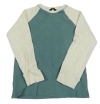 Zeleno-bílé žebrované triko George