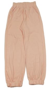 Světlerůžové žebrované lehké tepláky