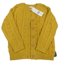 Nové - Hořčicový propínací svetr F&F