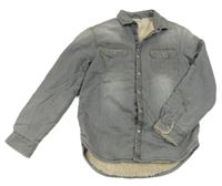 Šedá riflová zateplená bunda Next