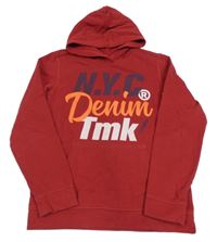 Červená mikina s nápisem a kapucí S. Oliver