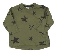 Khaki triko s hvězdami H&M