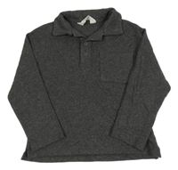 Tmavošedý žebrovaný svetr s límečkem H&M