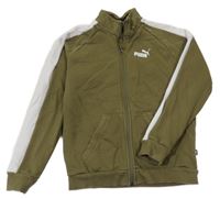 Khaki-šedá propínací mikina s logem Puma