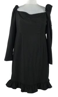 Dámská černá šatová tunika s balonovými rukávy Glamorous