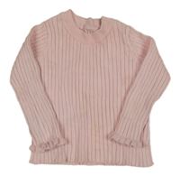 Světlerůžový pruhovaný svetr