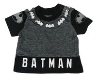 Šedo-černé melírované tričko - Batman