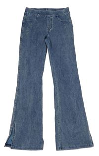 Modré flare tregíny riflového vzhledu H&M