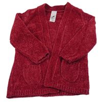 Malinový žinylkový cardigan C&A