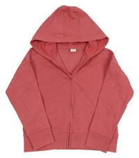 Růžová propínací mikina s kapucí Next