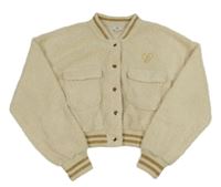 Béžová huňatá crop bunda s kapsami River Island