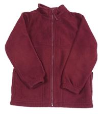 Vínová fleecová propínací mikina 
