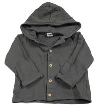 Tmavošedá propínací mikina s kapucí H&M