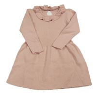 Světlerůžové pletené šaty s volánkem George