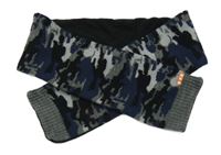 Modro-černo-šedá army šála