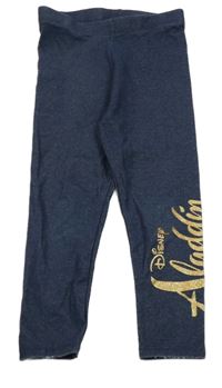 Tmavomodré legíny riflového vzhledu s nápisem Disney