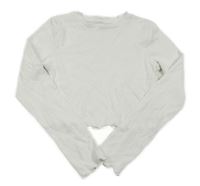 Bílé žebrované crop triko Candy