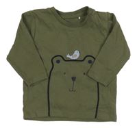 Khaki triko s medvědem Name it