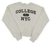 Bílá crop mikina s nápisem H&M