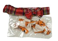 2x čelenka - červená kostkovaná smetanová s dýněmi - nová