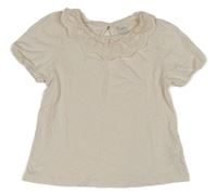 Pudrové tričko s madeirovým límcem C&A