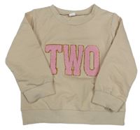 Béžová mikina s nápisem