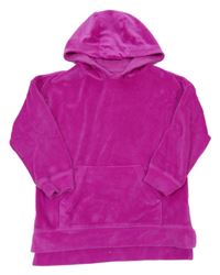 Purpurová plyšová mikina s kapucí Dunnes