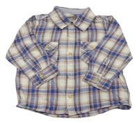 Modro-růžovo-smetanová kostkovaná košile H&M