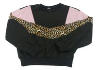 Černo-růžovo-béžová oversize mikina zn. Shein