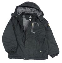 Černá šusťáková zimní bunda s odepínací kapucí Gemyse