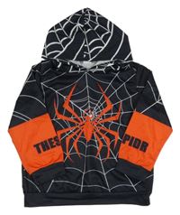 Antracitovo-červená mikina se Spider-manem a kapucí 
