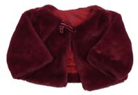 Karmínový kožešinový kabátek LC Waikiki 