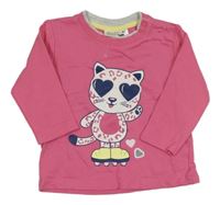 Růžová mikina s kočičkou Ergee 