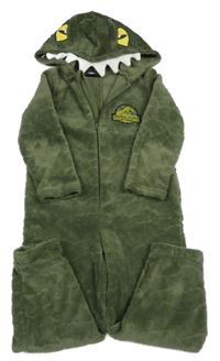 Khaki vzorovaná plyšová kombinéza s kapucí - Jurský svět