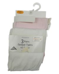 Nové - 2x - Bílé + světlerůžové silonové punčocháče Primark