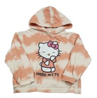 Růžovo-bílá batikovaná mikina s Hello Kitty a kapucí H&M