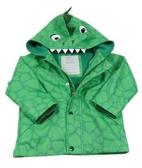 Zelená vzorovaná nepromokavá jarní bunda s kapucí - krokodýl Tu