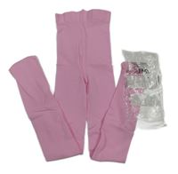 Nové - Růžové silonové punčocháče 