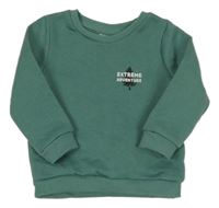 Tmavozelená mikina s nápisem So Cute 