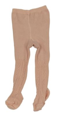 Světlerůžové vzorované punčocháče