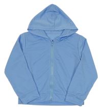 Světlemodrá propínací mikina s kapucí 