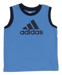 Světlemodro-tmavomodré sportovní tílko s logem Adidas 