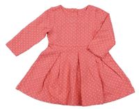 Lososové teplákové šaty s puntíky Mothercare
